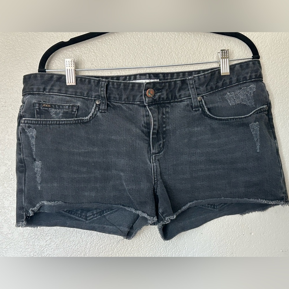 Joe's Jeans 'Rolled Ex-Lover' Black Distressed Cutoff Jean Shortie Shorts